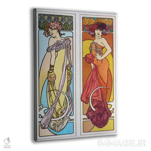 تابلو اسناد تزئینی (۱۹۰۲) اثر آلفونس موخا (هنرمند آرت نووی چک) - نمای پرسپکتیو محصول