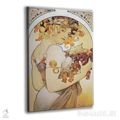 تابلو میوهها، ۱۸۹۷ اثر آلفونس موخا (هنرمند آرت نووی چک) - نمای پرسپکتیو محصول