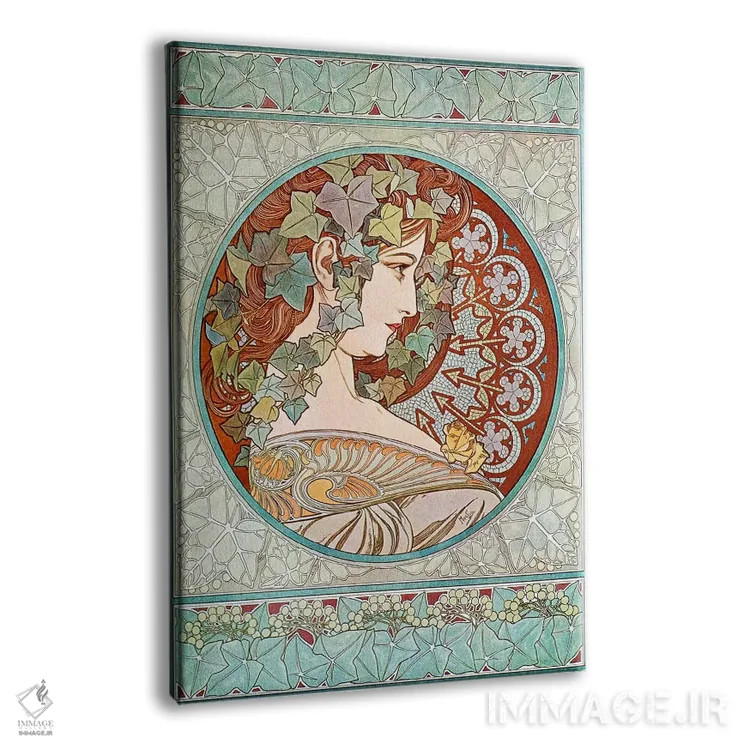 تابلو پیچک، ۱۹۰۱ (شماره ۲) اثر آلفونس موخا (هنرمند آرت نووی چک) - نمای پرسپکتیو محصول