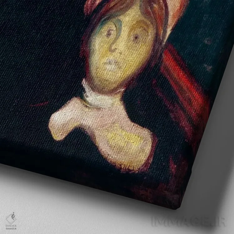 تابلو اضطراب، ۱۸۹۴ اثر ادوارد مونک (نقاش نروژی) - نمای نزدیک بافت بوم