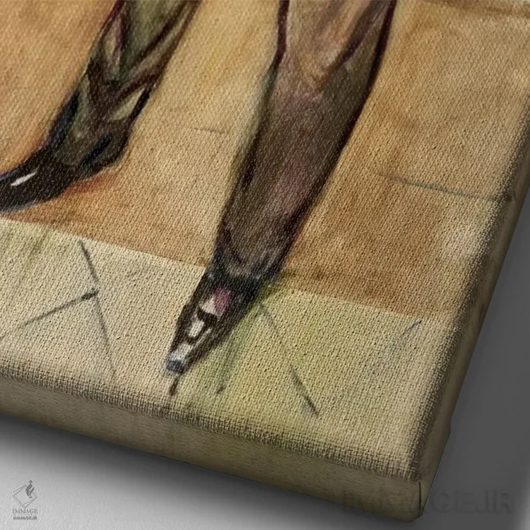 تابلو کنسول کریستن سندبرگ، ۱۹۰۱ اثر ادوارد مونک (نقاش نروژی) - نمای نزدیک بافت بوم