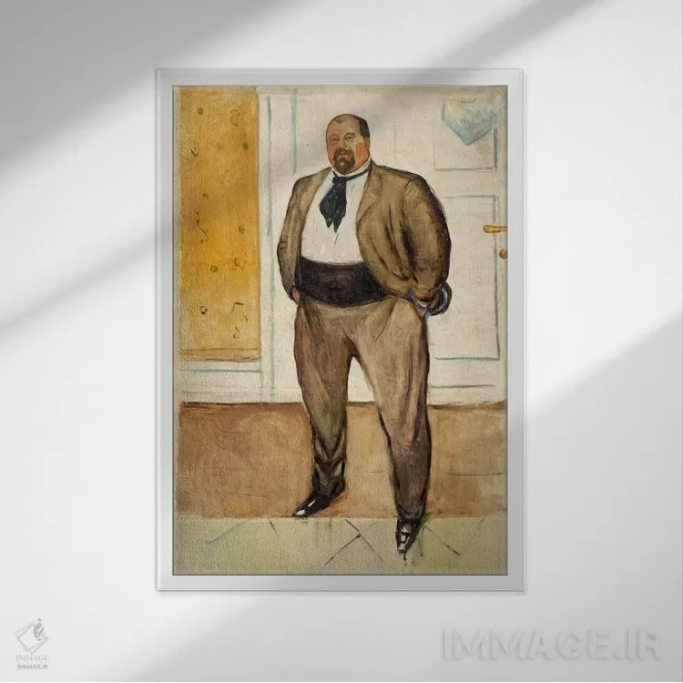 تابلو کنسول کریستن سندبرگ، ۱۹۰۱ اثر ادوارد مونک (نقاش نروژی) - نمای قابدار سفید