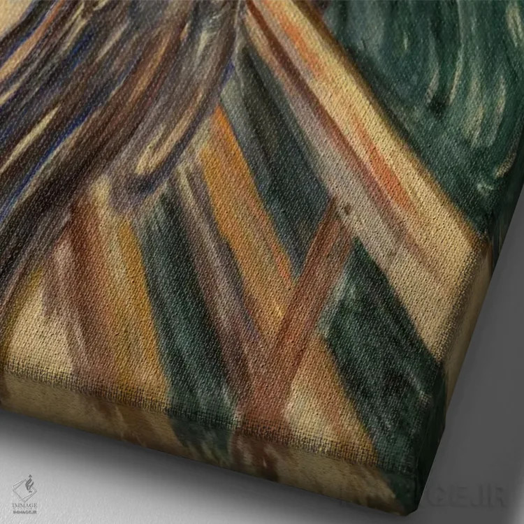 تابلو فریاد، ۱۹۱۰ اثر ادوارد مونک (نقاش نروژی) - نمای نزدیک بافت بوم