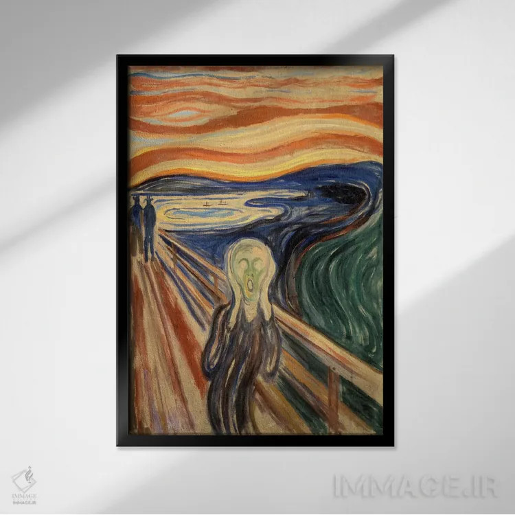 تابلو فریاد، ۱۹۱۰ اثر ادوارد مونک (نقاش نروژی) - نمای قابدار مشکی