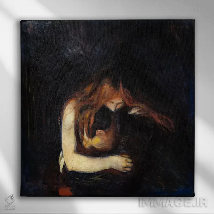 تابلو خونآشام (عشق و رنج)، ۱۸۹۴ اثر ادوارد مونک (نقاش نروژی) - نمای روبهرو روی دیوار