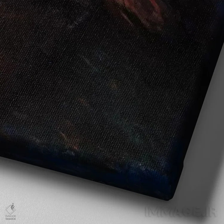 تابلو خونآشام (عشق و رنج)، ۱۸۹۴ اثر ادوارد مونک (نقاش نروژی) - نمای نزدیک بافت بوم