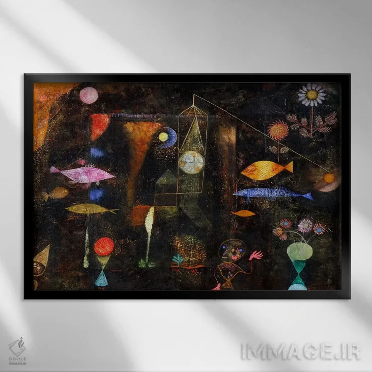 تابلو جادوی ماهی، ۱۹۲۵ اثر پل کله - نمای قابدار مشکی