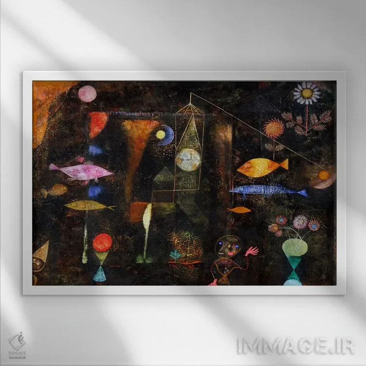 تابلو جادوی ماهی، ۱۹۲۵ اثر پل کله - نمای قابدار سفید