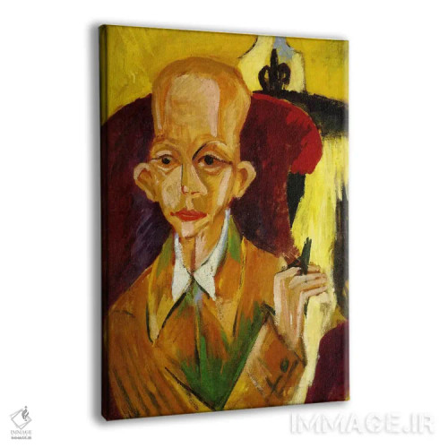 تابلو پرترهٔ اسکار اشلمر اثر ارنست لودویگ کیرشنر (نقاش اکسپرسیونیست آلمانی) - نمای پرسپکتیو محصول