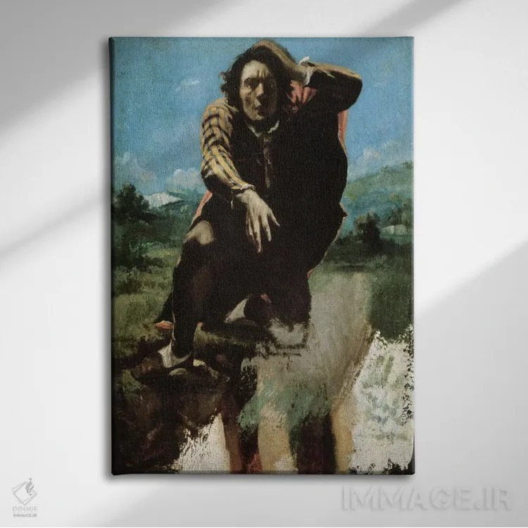 تابلو مردی که با ترس دیوانه شد، ۱۸۴۴ اثر گوستاو کوربه - نمای روبهرو روی دیوار