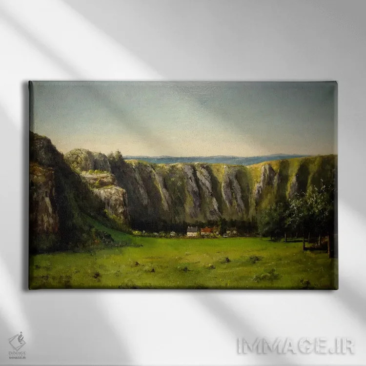 تابلو صخرهٔ ده ساعته، ۱۸۵۵ اثر گوستاو کوربه - نمای روبهرو روی دیوار