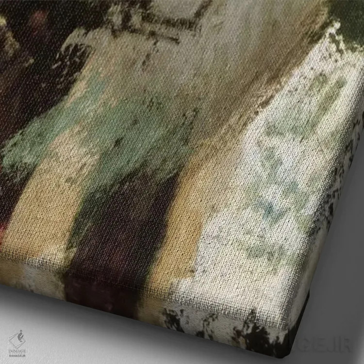 تابلو مردی که با ترس دیوانه شد، ۱۸۴۴ اثر گوستاو کوربه - نمای نزدیک بافت بوم