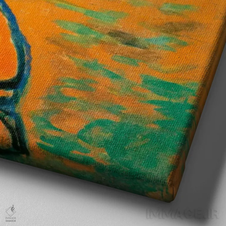 تابلو تئاتر ژاپنی، ۱۹۰۹ اثر ارنست لودویگ کیرشنر (نقاش اکسپرسیونیست آلمانی) - نمای نزدیک بافت بوم