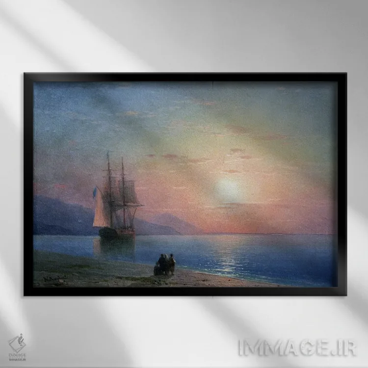 تابلو میر آناگوریا، ۱۸۶۴ (نام محل یا اثر) اثر ایوان آیوازوفسکی - نمای قابدار مشکی