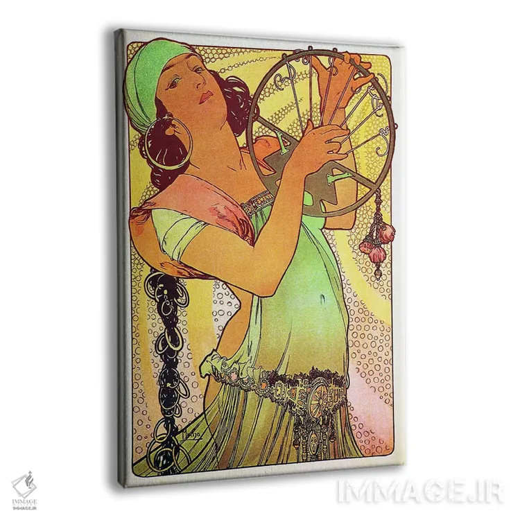 تابلو سالومهٔ مدرن با تمبر اثر آلفونس موخا (هنرمند آرت نووی چک) - نمای پرسپکتیو محصول