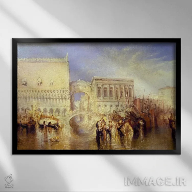 تابلو پل آهها (ونیز) اثر جی.ام.دبلیو. ترنر (نقاش بزرگ انگلیسی) - نمای قابدار مشکی