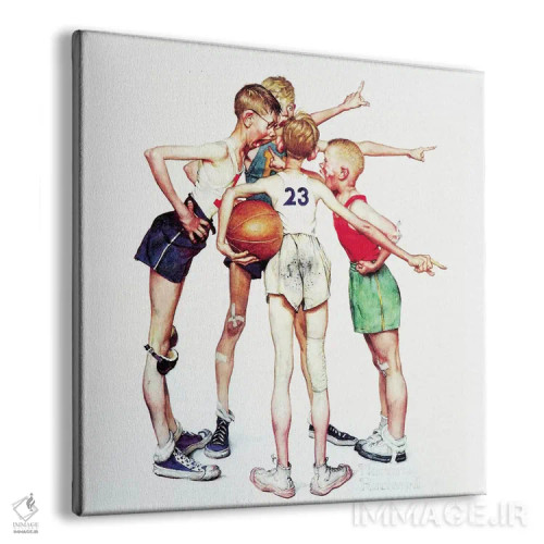 تابلو آفرین (چهار پسر ورزشکار: بسکتبال) اثر نورمن راکول - نمای پرسپکتیو محصول