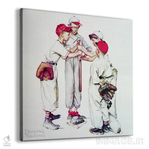 تابلو انتخاب تیم (چهار پسر ورزشکار: بیسبال) اثر نورمن راکول - نمای پرسپکتیو محصول