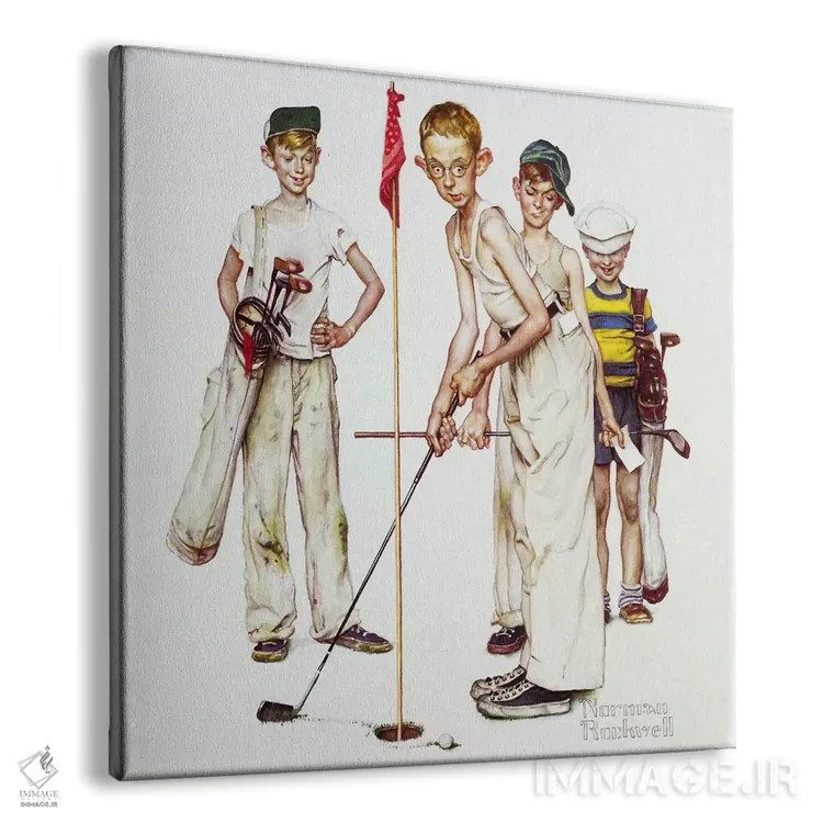 تابلو جا مانده (چهار پسر ورزشکار: گلف) اثر نورمن راکول - نمای پرسپکتیو محصول