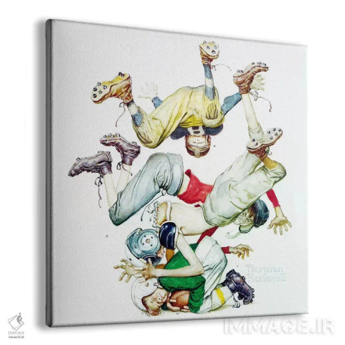 تابلو نخستین پیشروی (چهار پسر ورزشکار: فوتبال آمریکایی) اثر نورمن راکول - نمای پرسپکتیو محصول