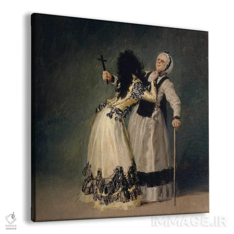 تابلو دوشس آلبا و لا بیاتا، ۱۷۹۵ اثر فرانسیسکو گویا (نقاش و چاپگر اسپانیایی) - نمای پرسپکتیو محصول