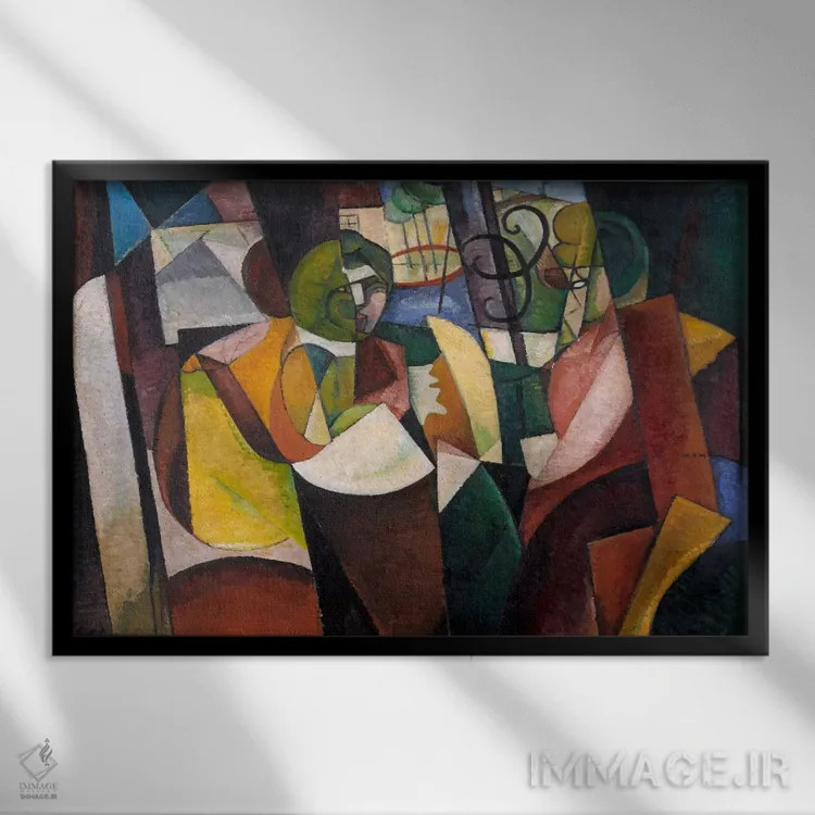 تابلو متزنگر، کوبیسم و پس از آن (جنبش هنری) اثر آلبرت گلیزا - نمای قابدار مشکی