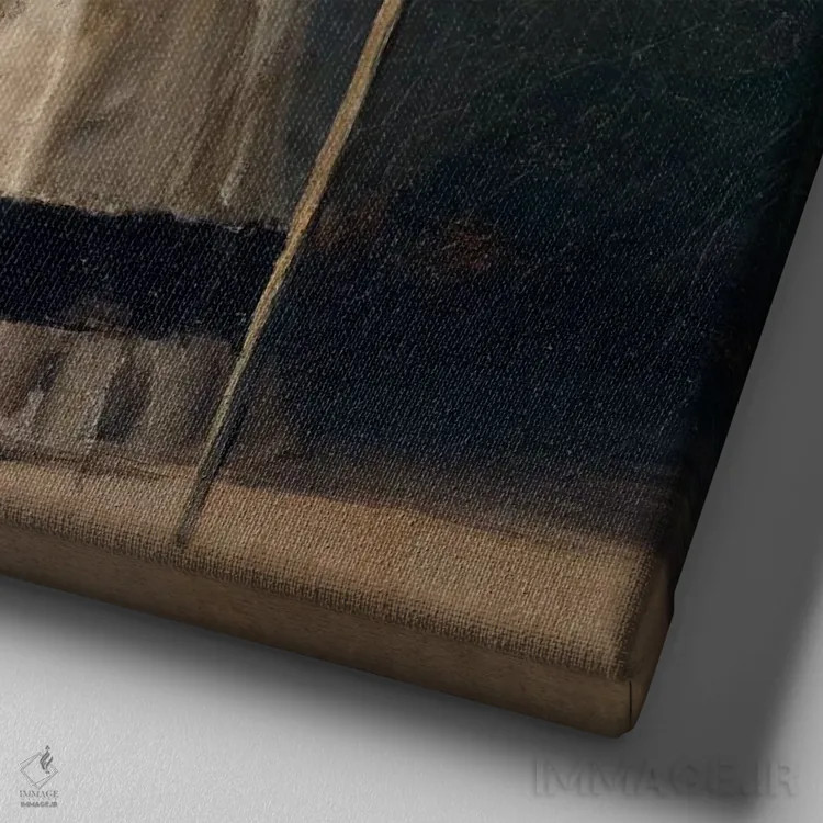 تابلو دوشس آلبا و لا بیاتا، ۱۷۹۵ اثر فرانسیسکو گویا (نقاش و چاپگر اسپانیایی) - نمای نزدیک بافت بوم