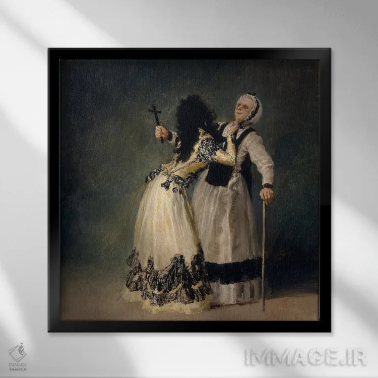 تابلو دوشس آلبا و لا بیاتا، ۱۷۹۵ اثر فرانسیسکو گویا (نقاش و چاپگر اسپانیایی) - نمای قابدار مشکی