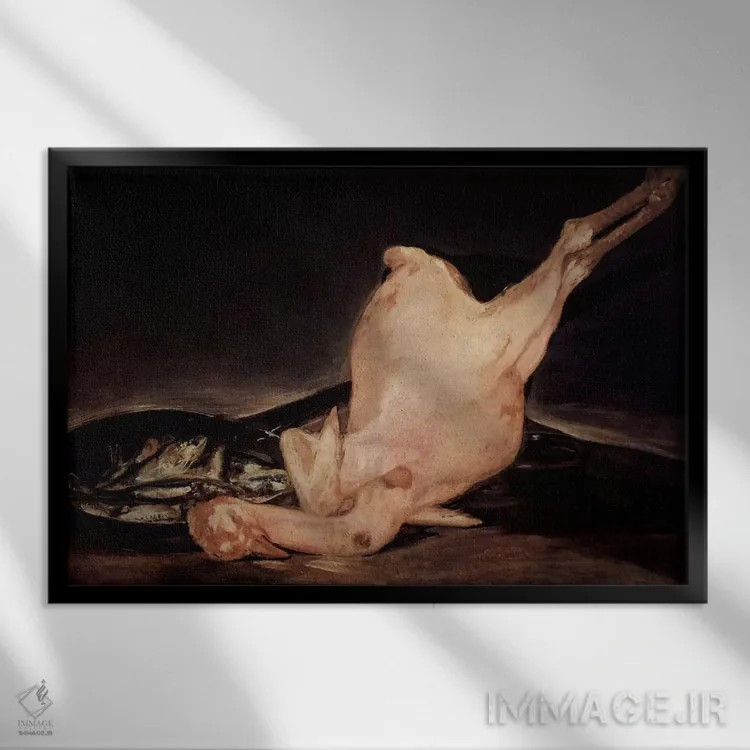 تابلو بوقلمون پرکنده شده اثر فرانسیسکو گویا (نقاش و چاپگر اسپانیایی) - نمای قابدار مشکی