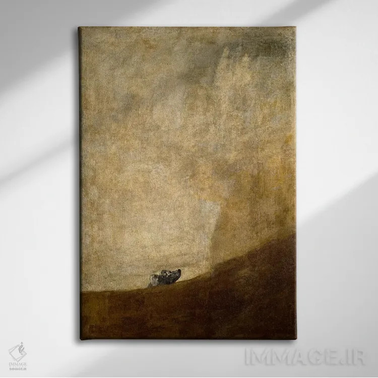 تابلو سگ، ۱۸۲۳ اثر فرانسیسکو گویا (نقاش و چاپگر اسپانیایی) - نمای روبهرو روی دیوار