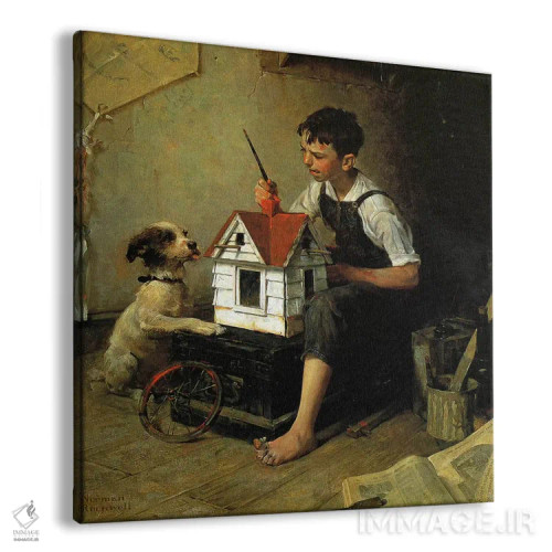 تابلو نقاشی خانهٔ کوچک اثر نورمن راکول - نمای پرسپکتیو محصول