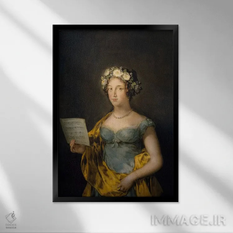 تابلو دوشس آبرانتس، ۱۸۳۸ اثر فرانسیسکو گویا (نقاش و چاپگر اسپانیایی) - نمای قابدار مشکی