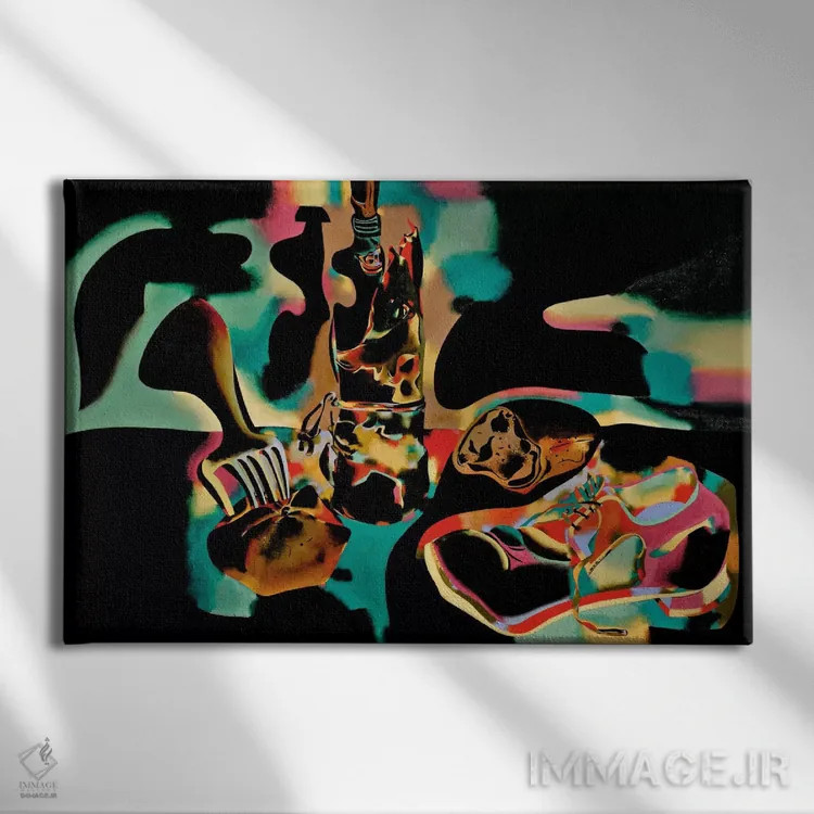 تابلو طبیعت بیجان با کفش کهنه، ۱۹۳۷ اثر خوان میرو - نمای روبهرو روی دیوار