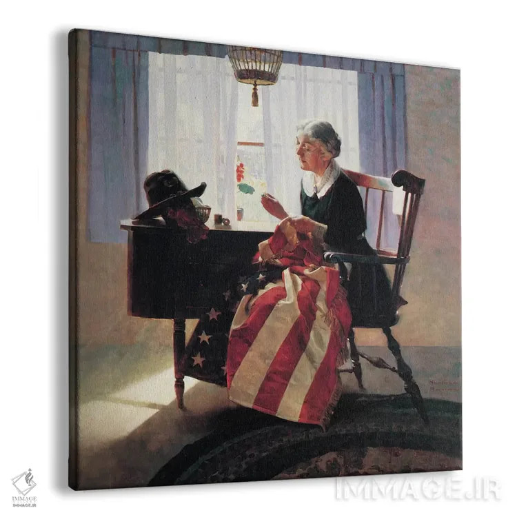 تابلو وصله زدن پرچم اثر نورمن راکول - نمای پرسپکتیو محصول