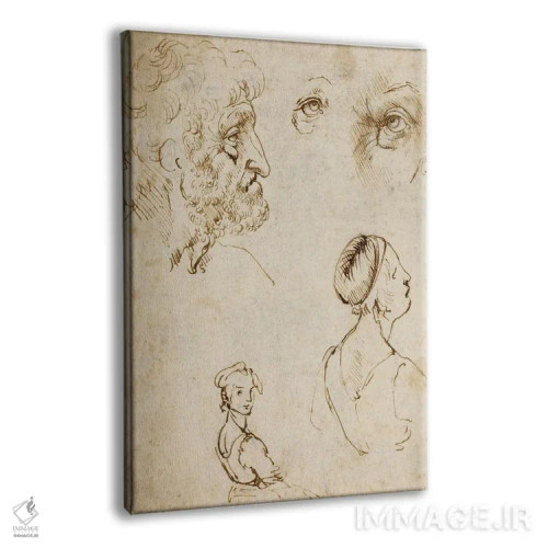 تابلو برگه مطالعات (روی کاغذ) اثر لئوناردو داوینچی (نقاش و مخترع ایتالیایی) - نمای پرسپکتیو محصول