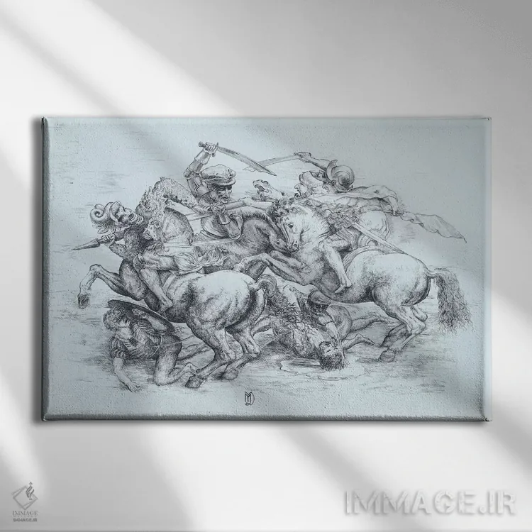 تابلو نبرد آنگیاری، ۱۵۰۵ اثر لئوناردو داوینچی (نقاش و مخترع ایتالیایی) - نمای روبهرو روی دیوار