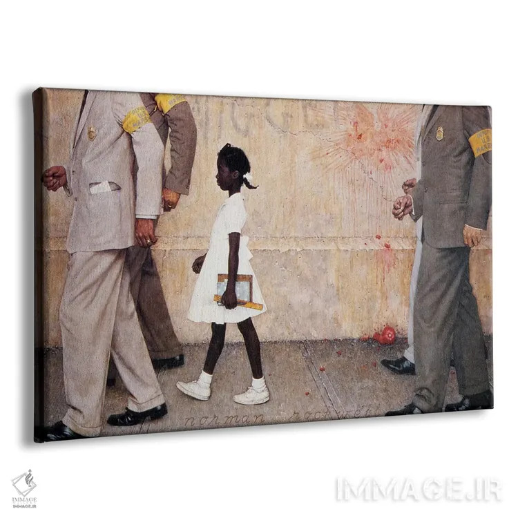 تابلو مشکلی که همه با آن زندگی میکنیم (روبی بریجز) اثر نورمن راکول - نمای پرسپکتیو محصول