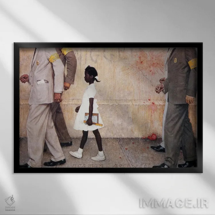 تابلو مشکلی که همه با آن زندگی میکنیم (روبی بریجز) اثر نورمن راکول - نمای قابدار مشکی