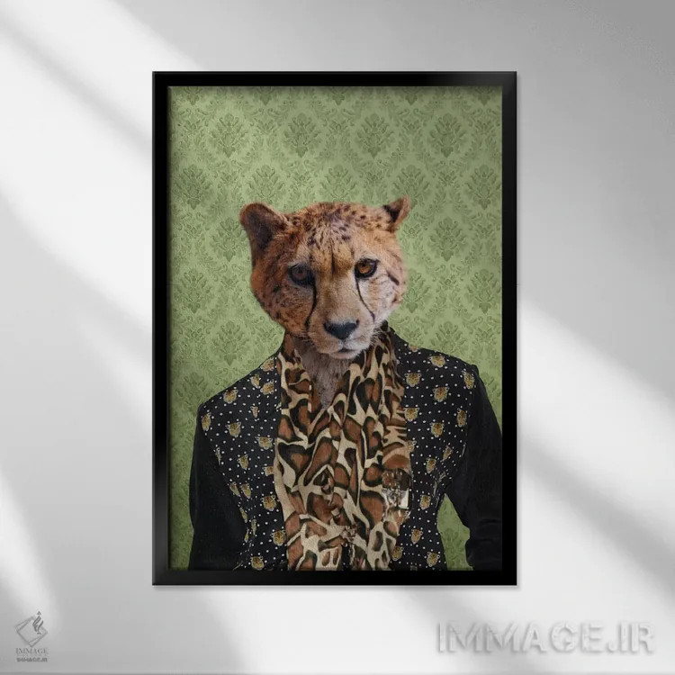 تابلو چیس، چیتا اثر فایو بای فایو کالکتیو - نمای قابدار مشکی