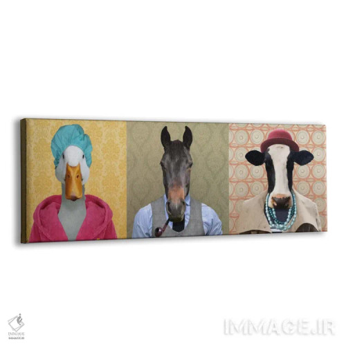 تابلو حیوانات مزرعه لباسپوشیده اثر فایو بای فایو کالکتیو - نمای پرسپکتیو محصول