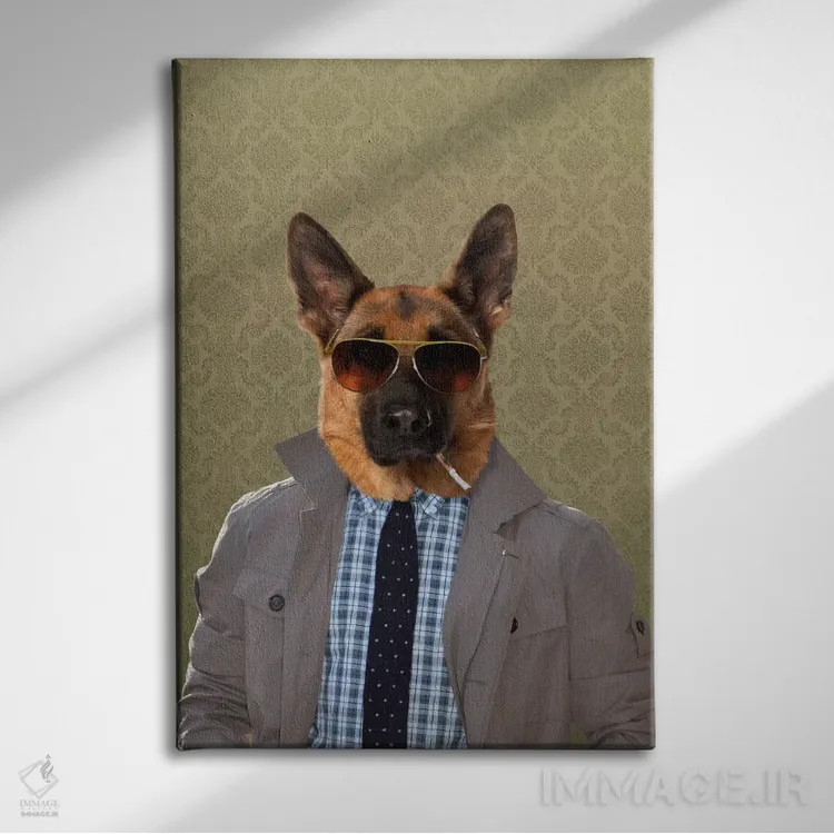 تابلو گای، سگ چوپان آلمانی اثر فایو بای فایو کالکتیو - نمای روبهرو روی دیوار
