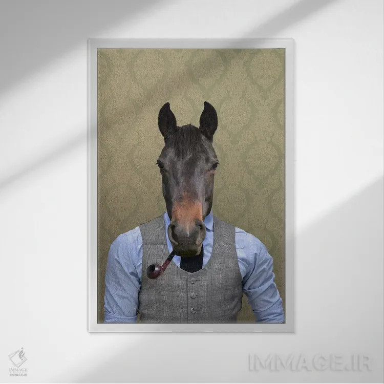 تابلو هوریس، اسب اثر فایو بای فایو کالکتیو - نمای قابدار سفید