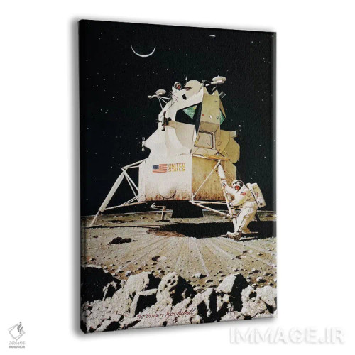 تابلو انسان روی ماه اثر نورمن راکول - نمای پرسپکتیو محصول
