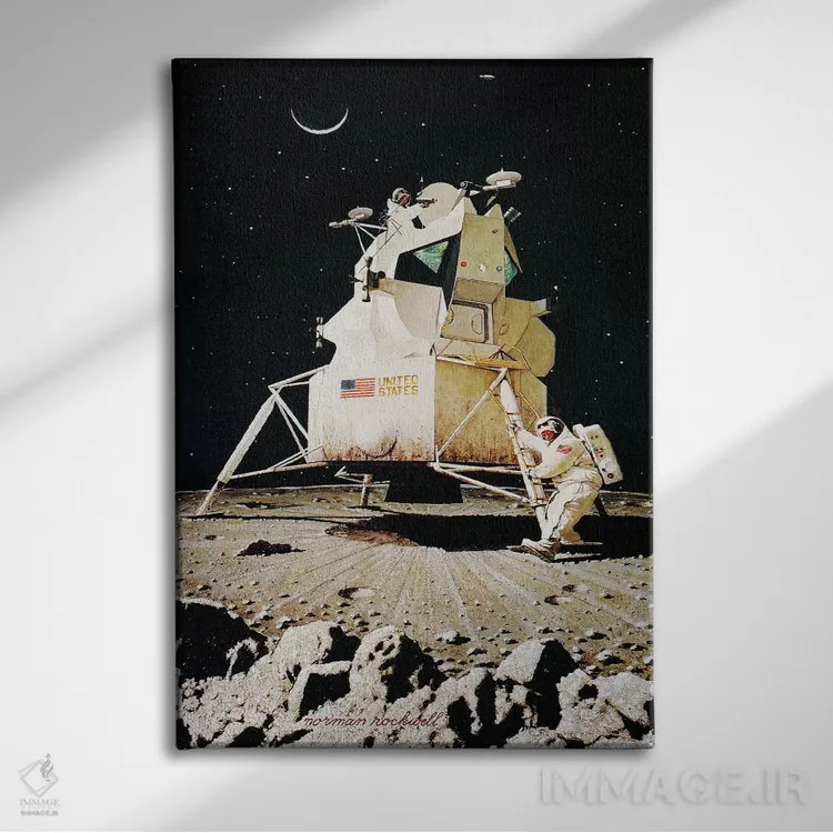 تابلو انسان روی ماه اثر نورمن راکول - نمای روبهرو روی دیوار