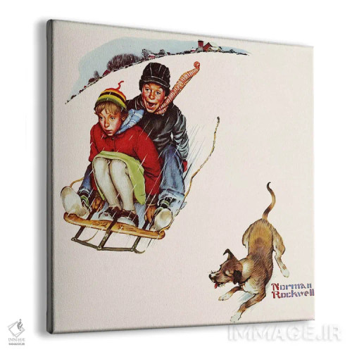 تابلو جسارت در سراشیبی اثر نورمن راکول - نمای پرسپکتیو محصول