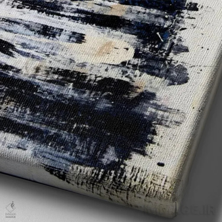 تابلو سایهزنی با مشکی شماره ۲ اثر شاون جیکوبز - نمای نزدیک بافت بوم