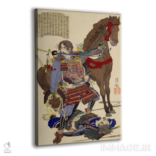 تابلو سامورایی و اسب اثر هنرمند ناشناس - نمای پرسپکتیو محصول