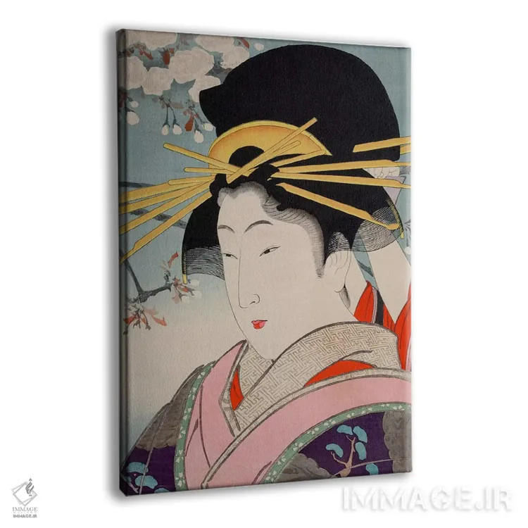 تابلو یک فاحشه (زن تراز اول عصر ژاپن) اثر هنرمند ناشناس - نمای پرسپکتیو محصول