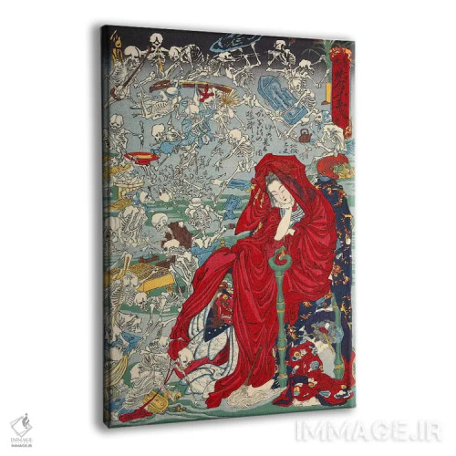 تابلو جیکوکو دایو (فاحشه جهنمی) اثر کاوانابه کیوسای (نقاش ژاپنی) - نمای پرسپکتیو محصول