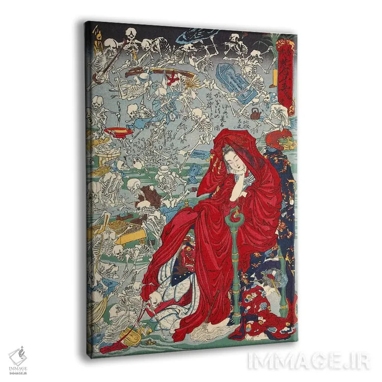 تابلو جیکوکو دایو (فاحشه جهنمی) اثر کاوانابه کیوسای (نقاش ژاپنی) - نمای پرسپکتیو محصول